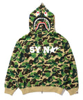 A BATHING APE BAPE x SPOTIFY BY CENTRAL CEE CAMO SHARK FULL ZIP HOODIE