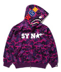 A BATHING APE BAPE x SPOTIFY BY CENTRAL CEE CAMO SHARK FULL ZIP HOODIE