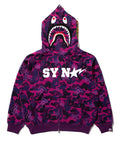 A BATHING APE BAPE x SPOTIFY BY CENTRAL CEE CAMO SHARK FULL ZIP HOODIE