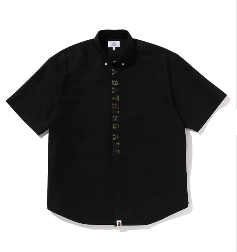 A BATHING APE 1ST CAMO APPLIQUE OXFORD SS SHIRT
