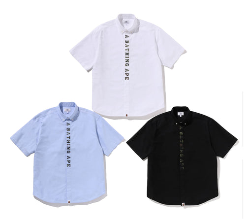 A BATHING APE 1ST CAMO APPLIQUE OXFORD SS SHIRT