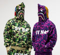 A BATHING APE BAPE x SPOTIFY BY CENTRAL CEE CAMO SHARK FULL ZIP HOODIE