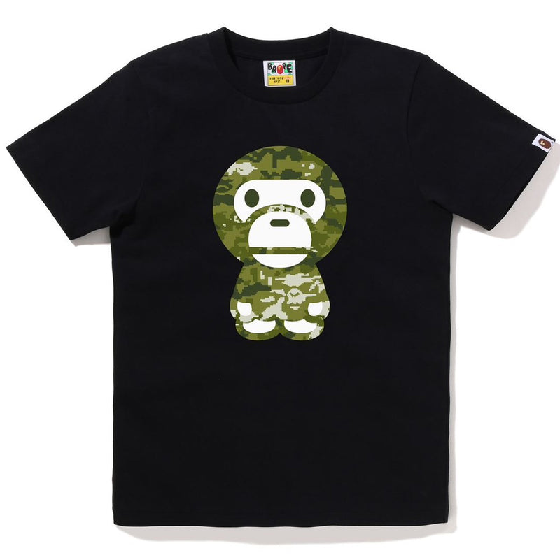 A BATHING APE Ladies' MULTI PIXEL CAMO BIG BABY MILO TEE - happyjagabee store