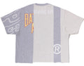 A BATHING APE UPCYCLED MULTI LOGO CROPPED FIT TEE