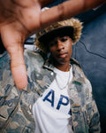 A BATHING APE SOLID CAMO JACQUARD DENIM TRUCKER JACKET
