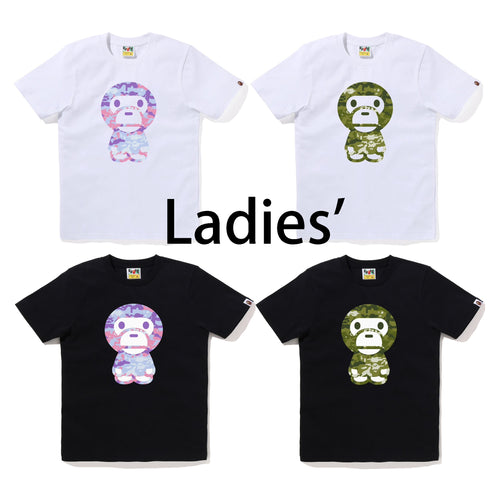 A BATHING APE Ladies' MULTI PIXEL CAMO BIG BABY MILO TEE