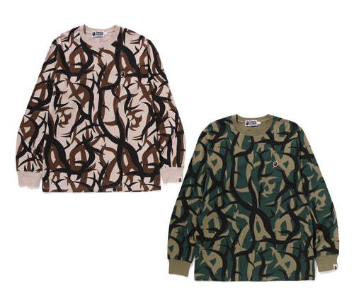 A BATHING APE TRIAL CAMO ONE POINT L/S TEE