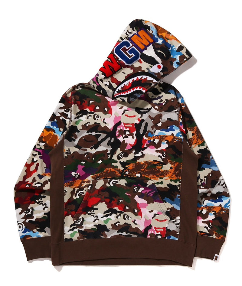 A BATHING APE HYBRID CAMO SHARK PULLOVER HOODIE