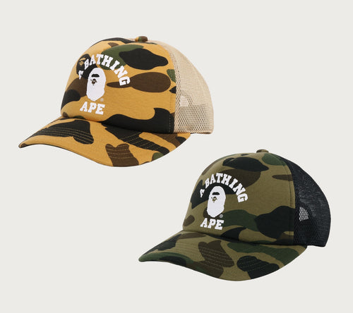 A BATHING APE 1ST CAMO COLLEGE MESH CAP