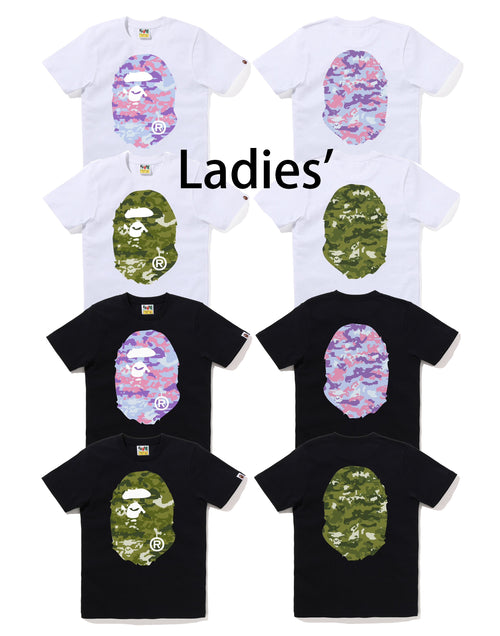 A BATHING APE Ladies' MULTI PIXEL CAMO BIG APE HEAD TEE