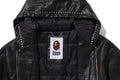 A BATHING APE Ladies' CAMO EMBOSSED WASHED RHINESTONE CROPPED JACKET