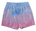 A BATHING APE Ladies' DIP DYE MULTI LOGO SHORTS