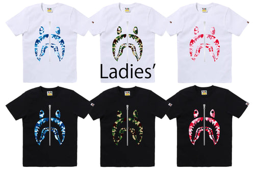 A BATHING APE Ladies' ABC CAMO SHARK TEE