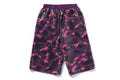 A BATHING APE Ladies' COLOR CAMO APE HEAD SEQUIN SWEAT SHORTS