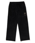 A BATHING APE Ladies' CRYSTAL STONE APE HEAD VELOUR WIDE PANTS