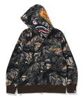 A BATHING APE TREE EDGE CAMO SHARK FULL ZIP HOODIE