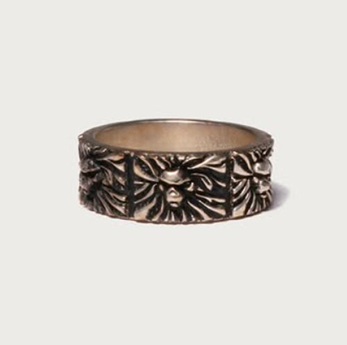 A BATHING APE BAPE BLACK ITEM #7 MAD FACE RELIEF RING
