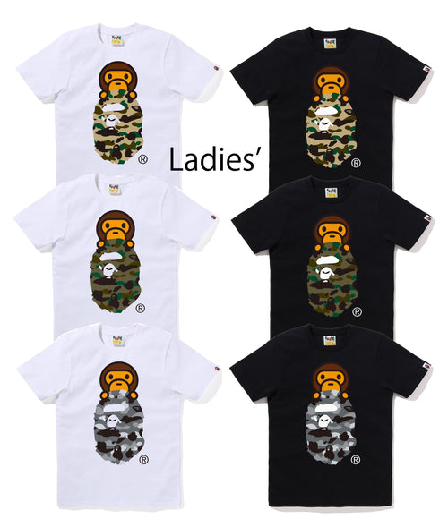 A BATHING APE Ladies' 1ST CAMO MILO ON APE HEAD TEE