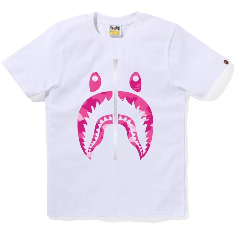 A BATHING APE Ladies' COLOR CAMO SHARK TEE