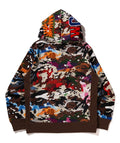 A BATHING APE HYBRID CAMO SHARK PULLOVER HOODIE