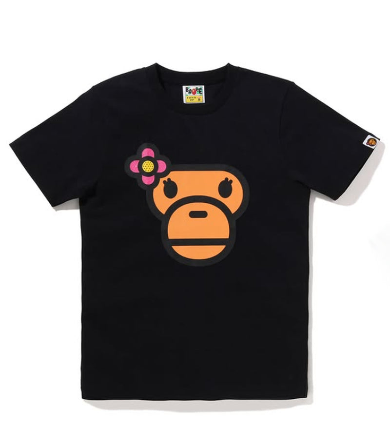 A BATHING APE Ladies' CRISTAL STONE LISA FACE TEE