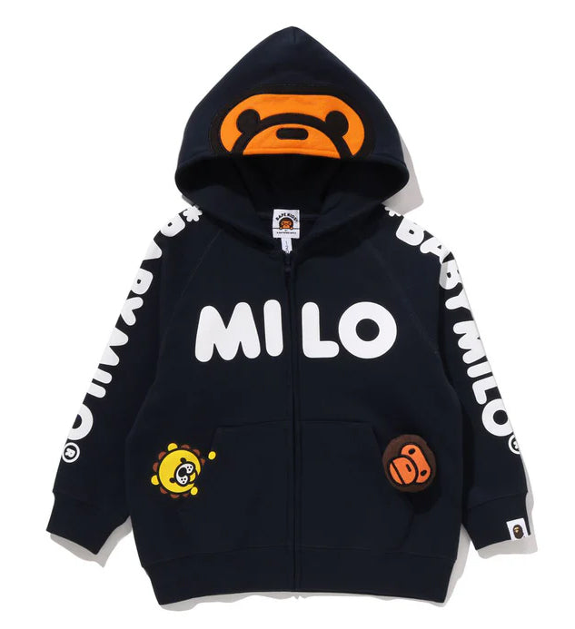 A BATHING APE BAPE KIDS BAPE MILO PLUSH DOLL ZIP HOODIE
