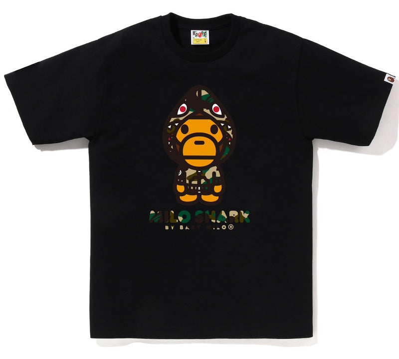 A BATHING APE 1ST CAMO MILO SHARK FZH TEE