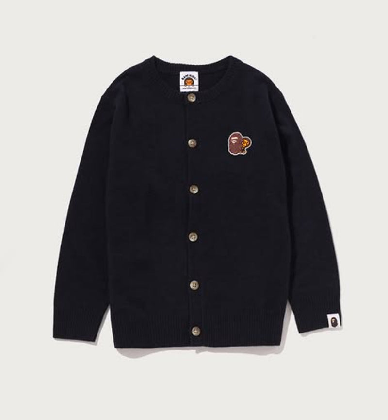 A BATHING APE BAPE KIDS APE & MILO ONE POINT CARDIGAN