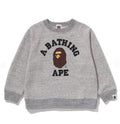 A BATHING APE BAPE KIDS COLLEGE RELAXED FIT CREWNECK SWEATSHIRT