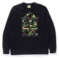 A BATHING APE ABC CAMO JAPANESE LETTERS L/S TEE