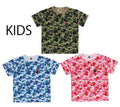 A BATHING APE BAPE KIDS ABC CAMO APE & MILO ONE POINT TEE