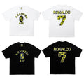 A BATHING APE BAPE x CR7 LIFE GRAPHIC REFLECTION CAMO COLLEGE RELAXED FIT TEE