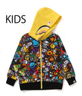 A BATHING APE BAPE KIDS MILO ALL SAFARI SHARK ZIP HOODIE