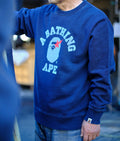 A BATHING APE JAPAN DENIM COLLECTION COLLEGE INDIGO CREWNECK SWEAT SHIRTS