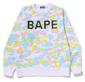 A BATHING APE NEW MULTI CAMO RHINESTONE REGULAR FIT CREWNECK SWEAT SHIRT