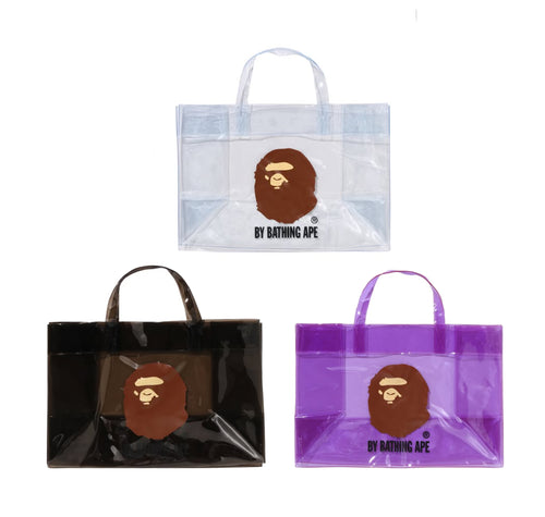 A BATHING APE APE HEAD CLEAR BAG