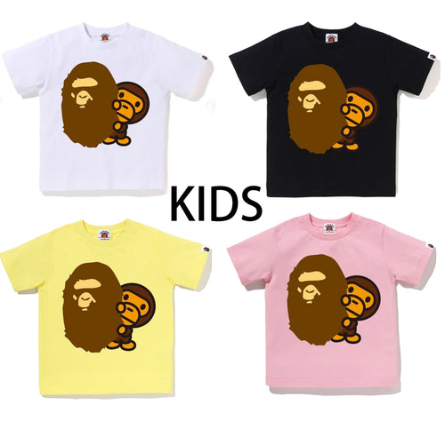 A BATHING APE BAPE KIDS APE HEAD & BABY MILO TEE