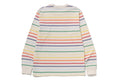 A BATHING APE GRADIENT RAINBOW STRIPE ONE POINT REGULAR FIT L/S TEE - happyjagabee store