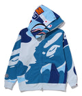 A BATHING APE MEGA ABC CAMO DOUBLE SHARK RELAXED FIT FULL ZIP HOODIE