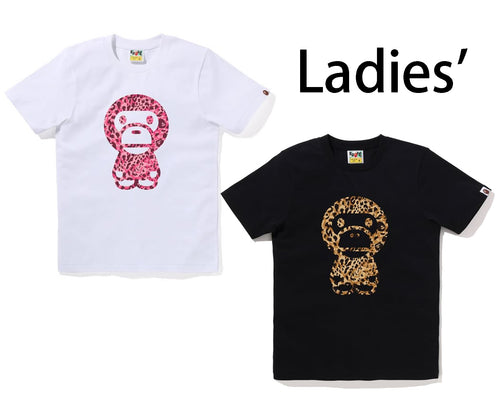 A BATHING APE Ladies' WILD LEOPARD PATTERN BIG BABY MILO TEE