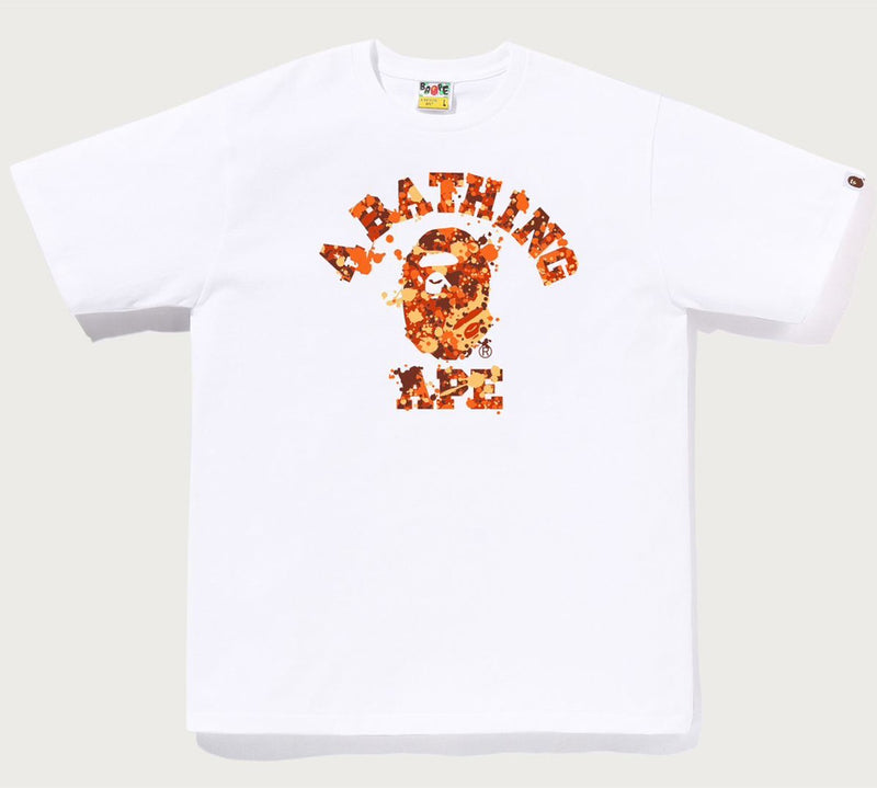 A BATHING APE SPLASH CAMO COLLEGE TEE