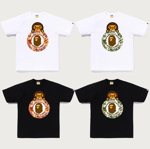 A BATHING APE SPLASH CAMO MILO ON BUSY WORKS TEE