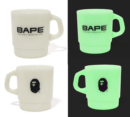 A BATHING APE APE HEAD GLOW IN THE DARK STACKING MUG