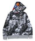 A BATHING APE TREE EDGE CAMO SHARK FULL ZIP HOODIE