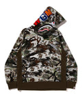 A BATHING APE HYBRID CAMO SHARK PULLOVER HOODIE