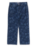 A BATHING APE JAPANESE INDIGO ART CAMO RELAXED FIT DENIM PANTS