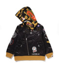 A BATHING APE BAPE KIDS LEATHER JACKET PRINT SHARK PULLOVER HOODIE