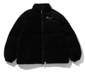 A BATHING APE Ladies' CRYSTAL STONE BAPE LOGO VELOUR DOWN JACKET