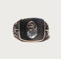 A BATHING APE BAPE BLACK ITEM #1 MAD FACE SIGNET RING