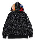 A BATHING APE NEON CAMO SHARK FULL ZIP HOODIE
